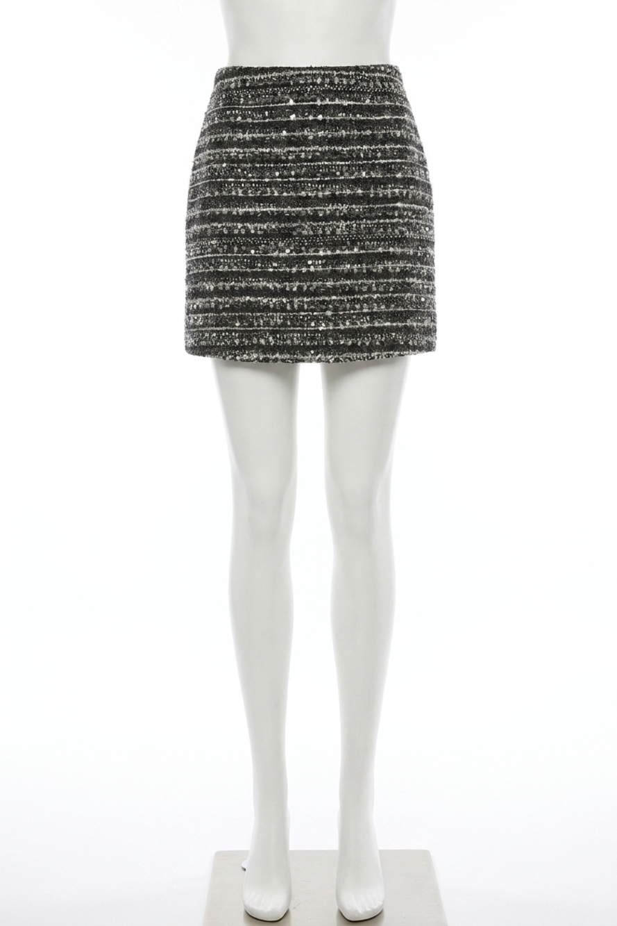 NEW ENDLESS ROSE sequin textured mini skirt in charcoal